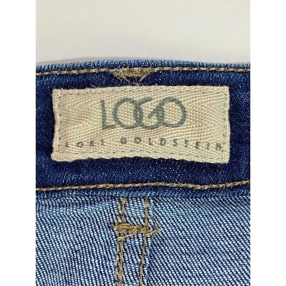Logo by Lori Goldstein Straight Leg Logofied Jeans with Raw Hem Women's Size 16 - Picture 3 of 10